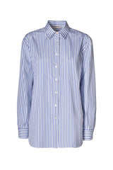 Over striped shirt featuring a classic Italian collar, perfect for minimal chic style and effortless elegance.