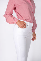 JEANS A ZAMPA BIANCO