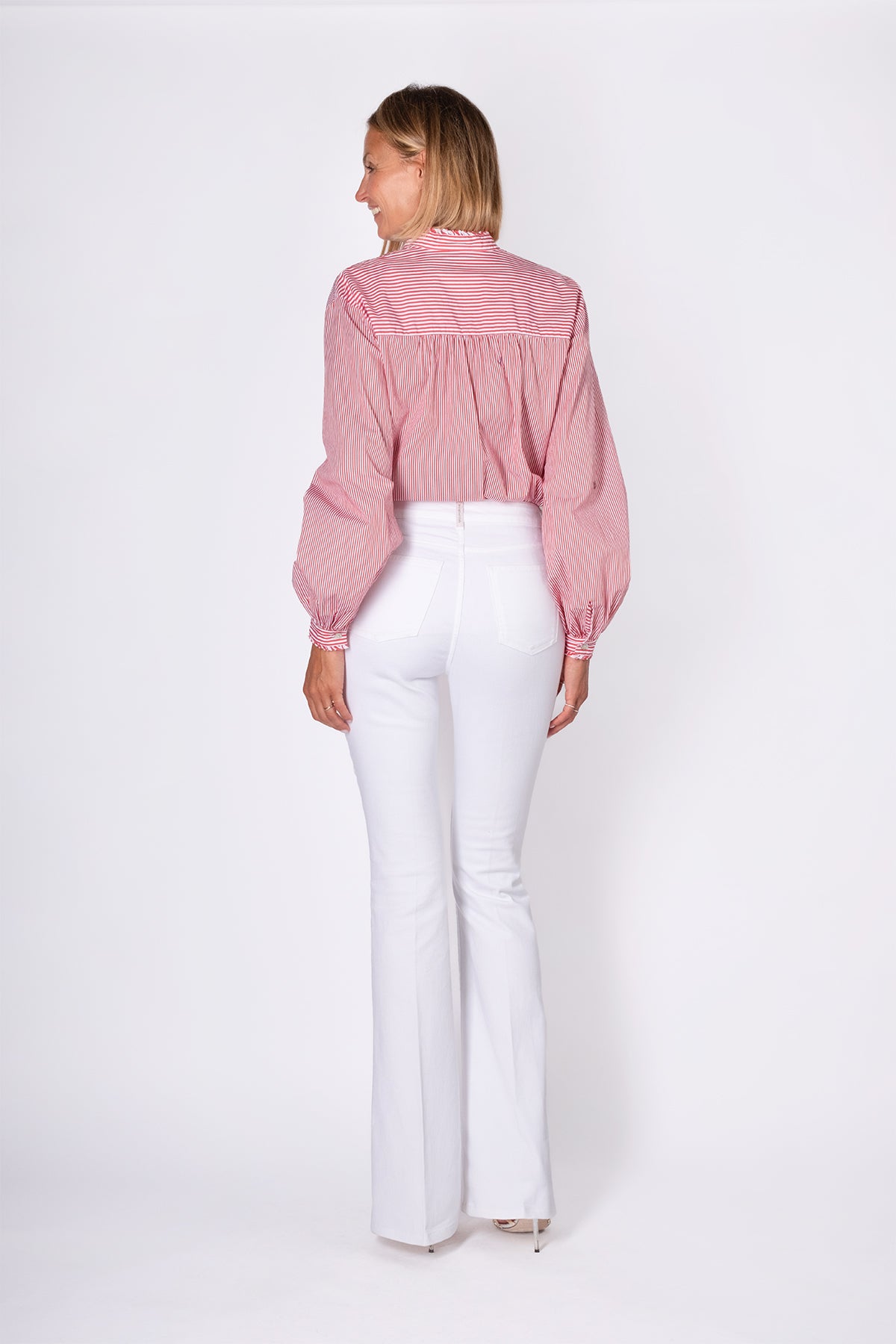 JEANS A ZAMPA BIANCO
