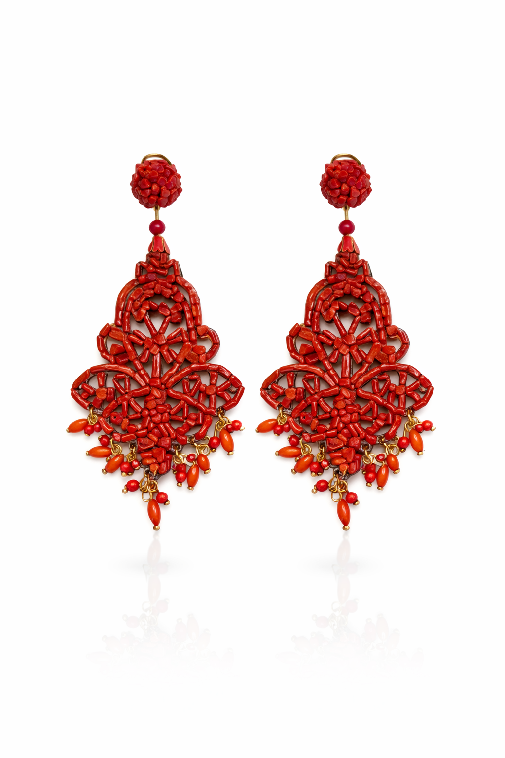 ORECCHINI ARABESQUE CORALLO