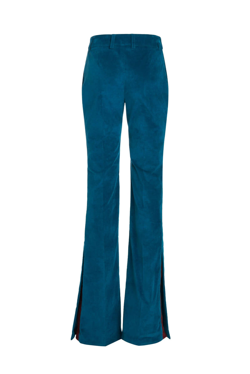 VELVET TROUSERS WITH TRIMS