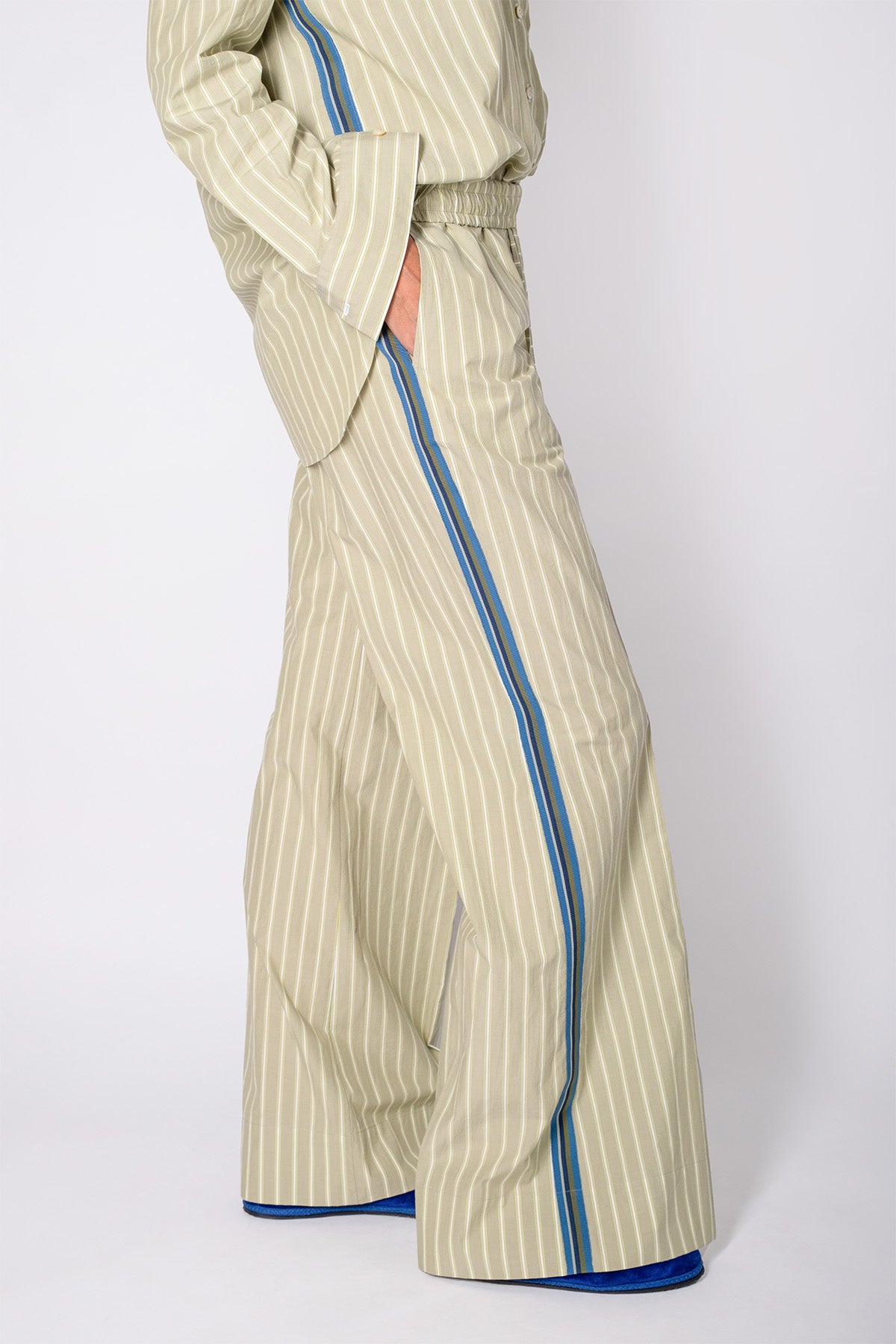 PANTALONE RIGATO COULISSE LIME