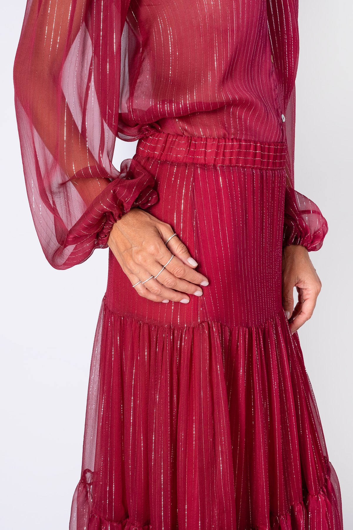 GONNA BALZE CHIFFON BORDEAUX