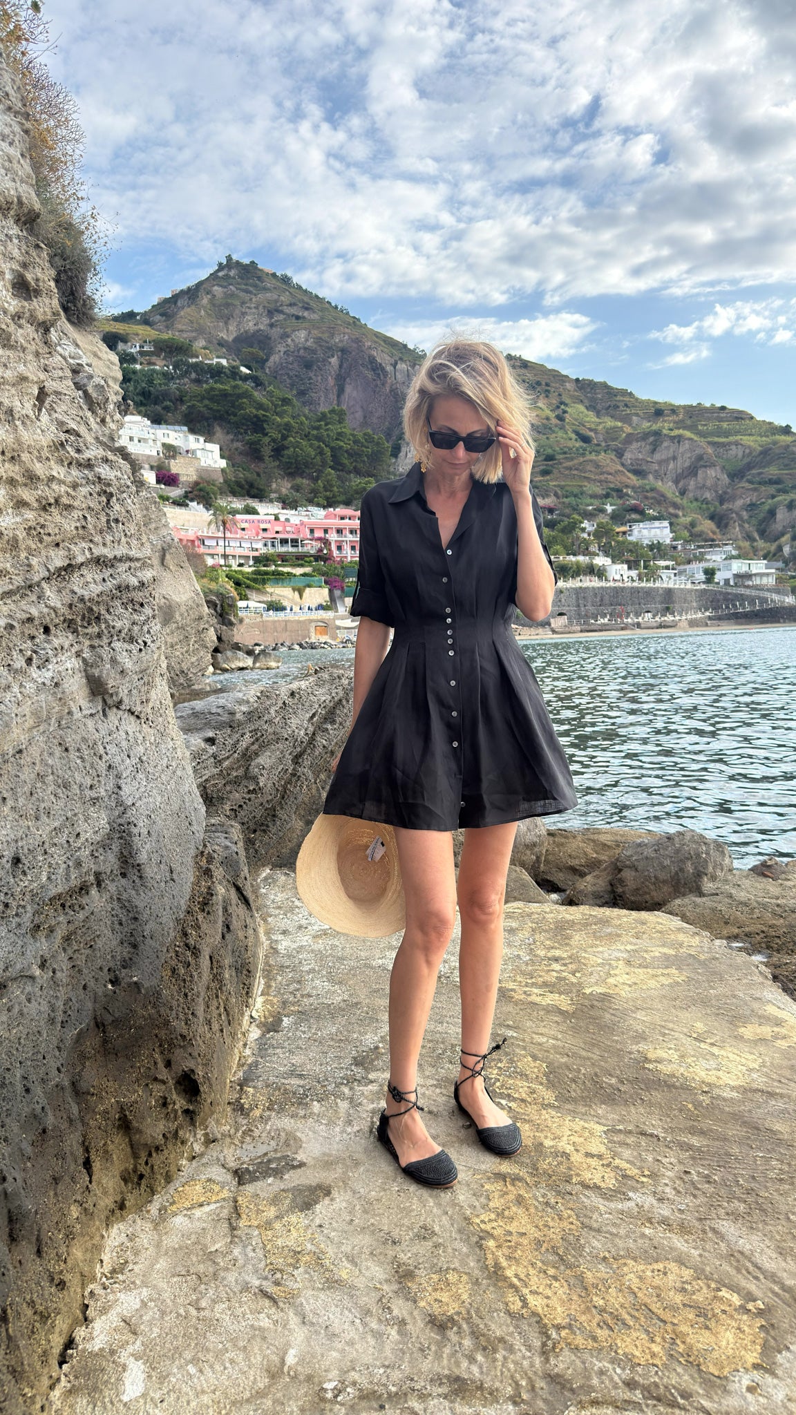 ABITO LINO CORTO NERO
