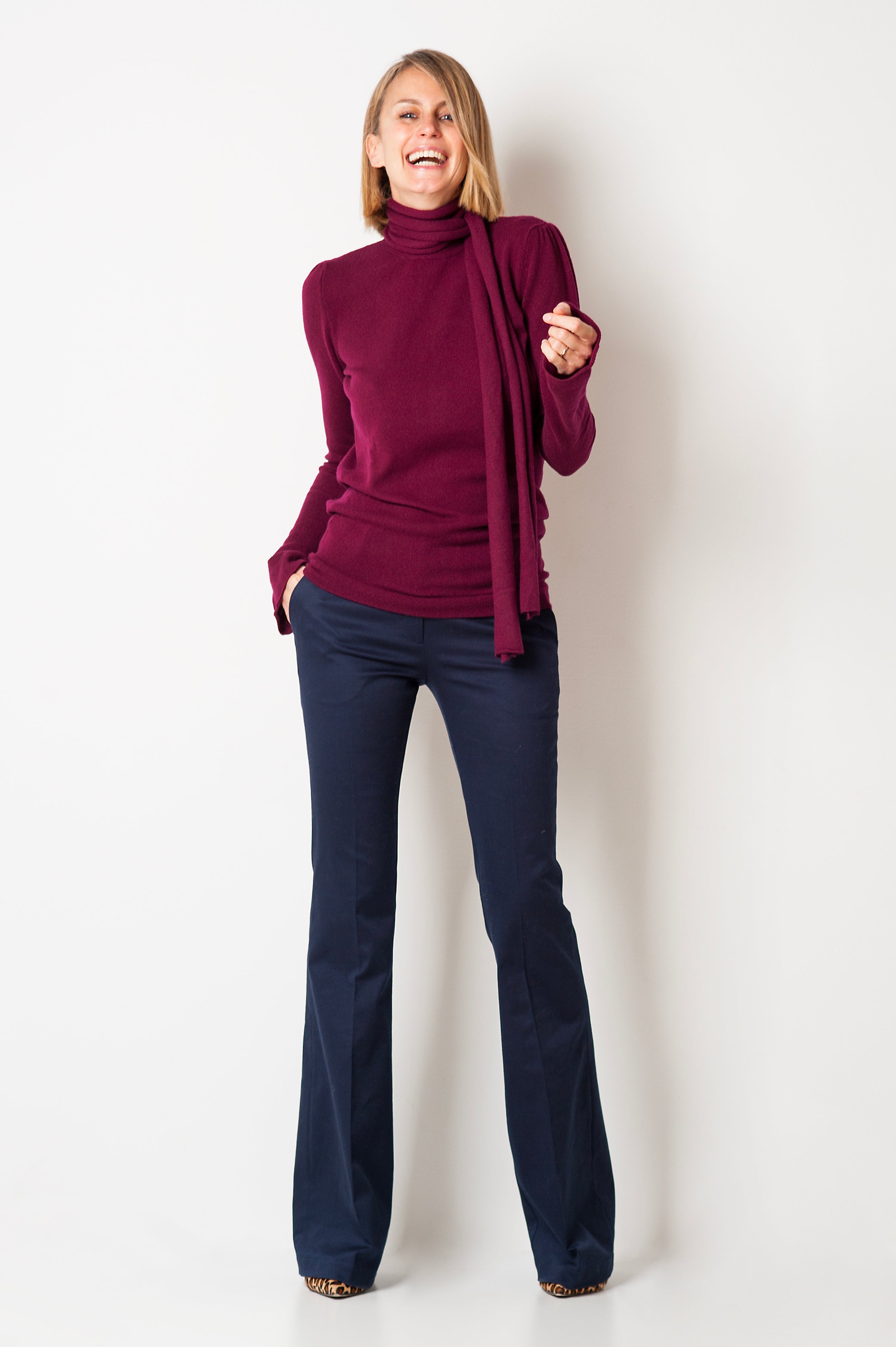 MAGLIA CON SCIARPA CASHMERE