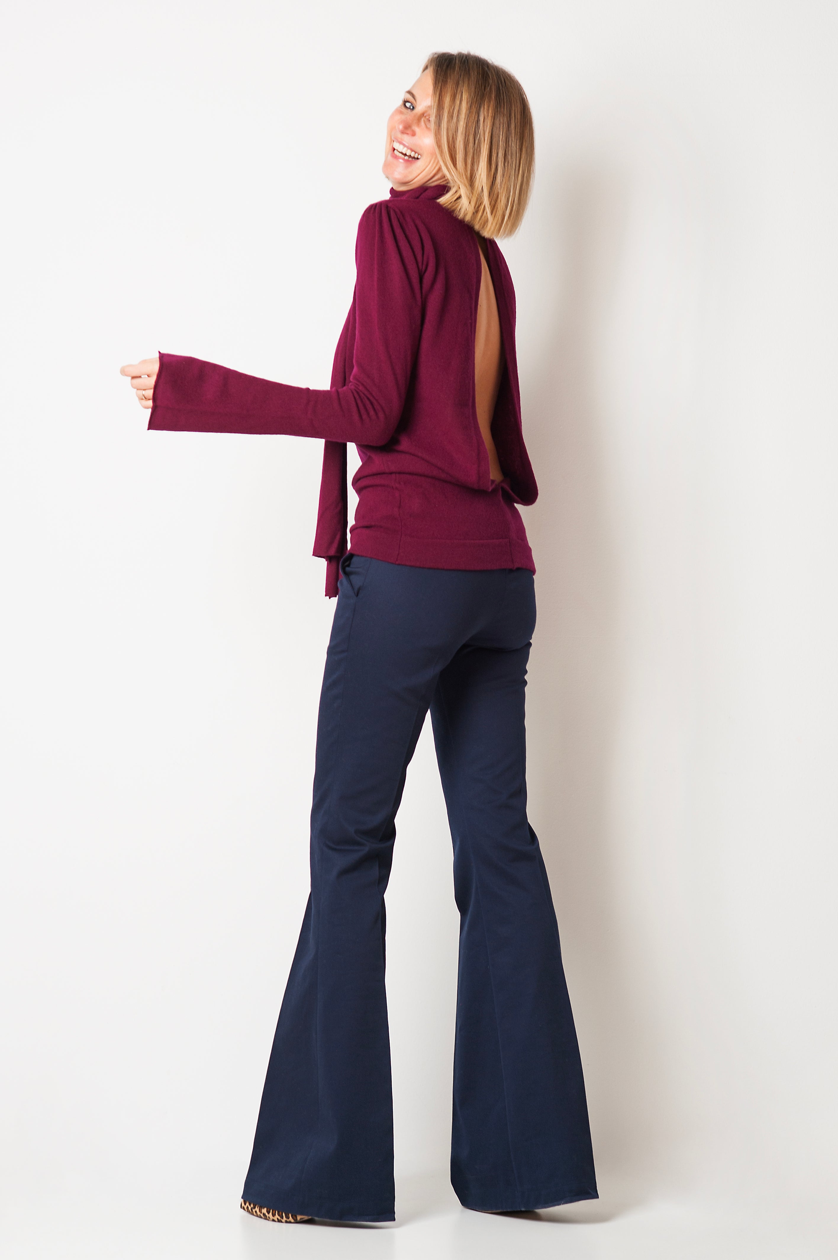 MAGLIA CON SCIARPA CASHMERE