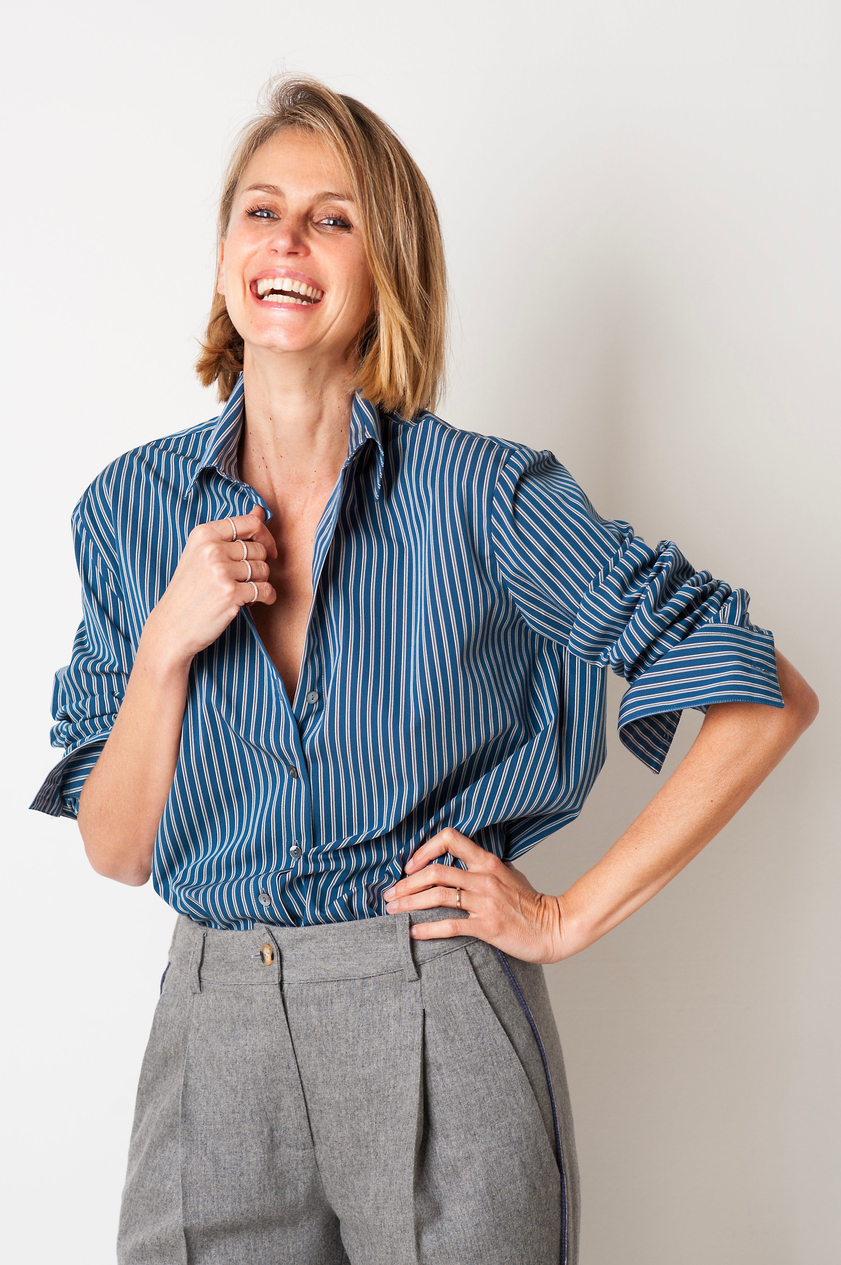 CAMICIA OVER RIGATA