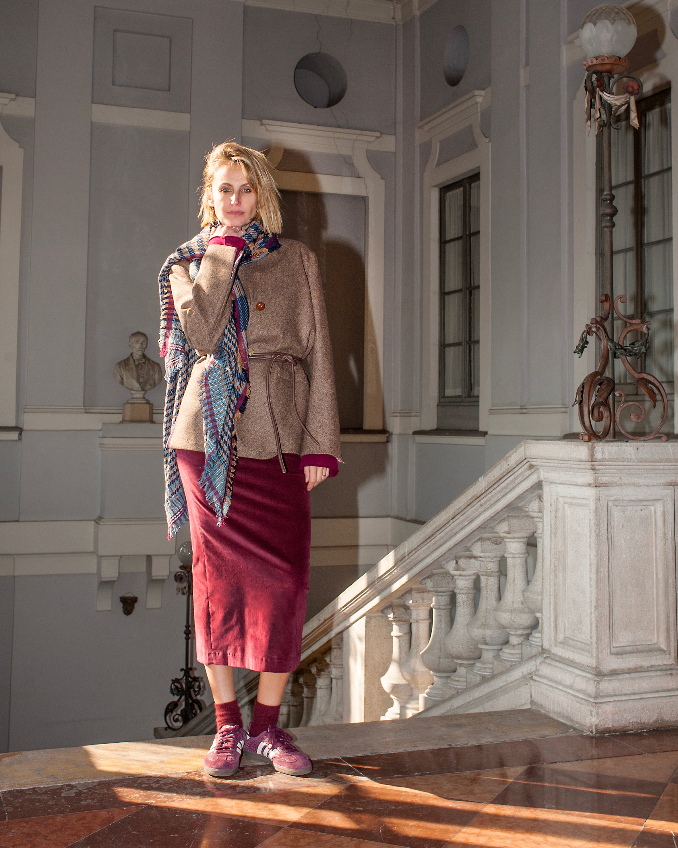 MAGLIA CON SCIARPA CASHMERE