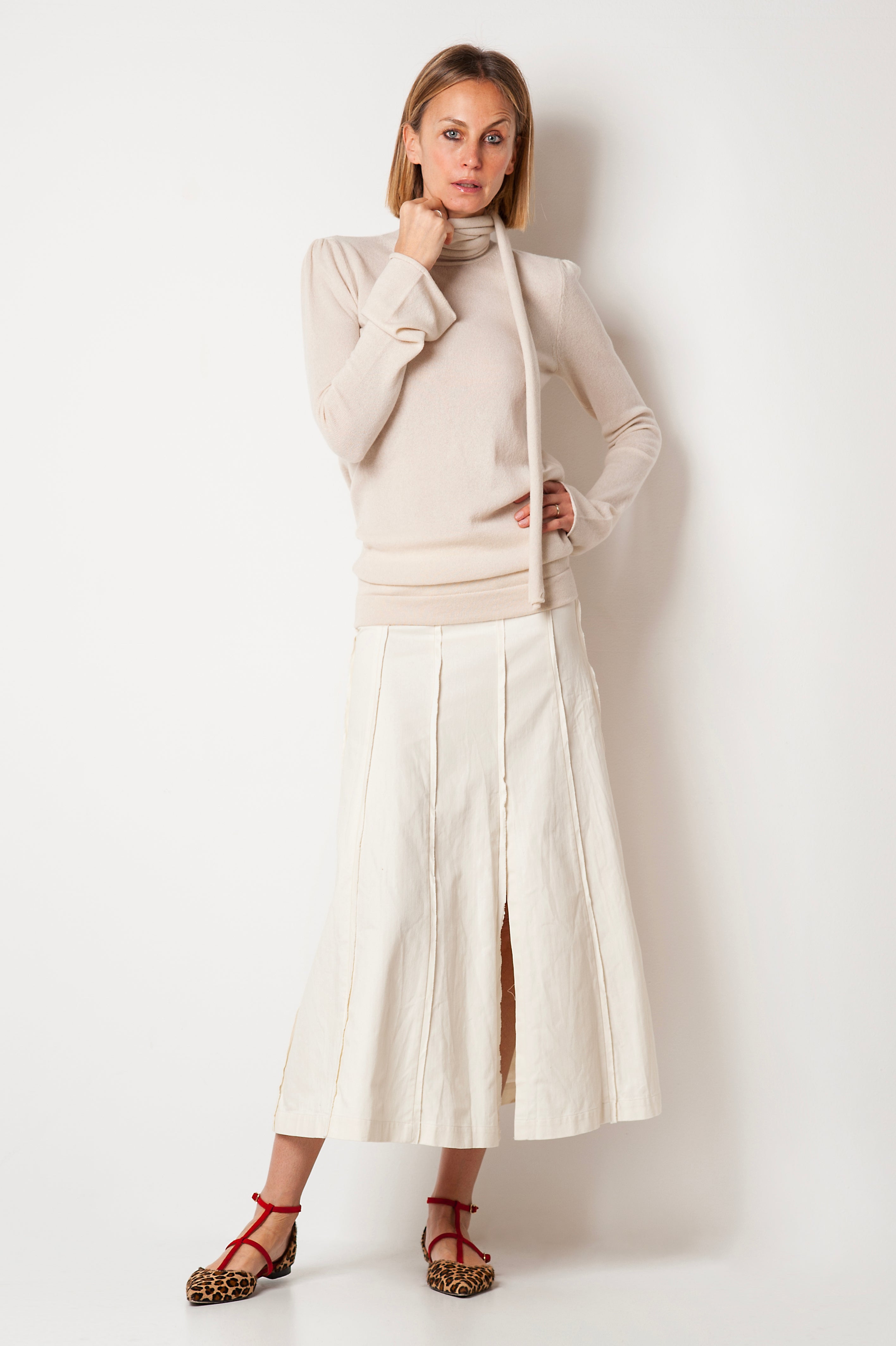 MAGLIA CON SCIARPA CASHMERE