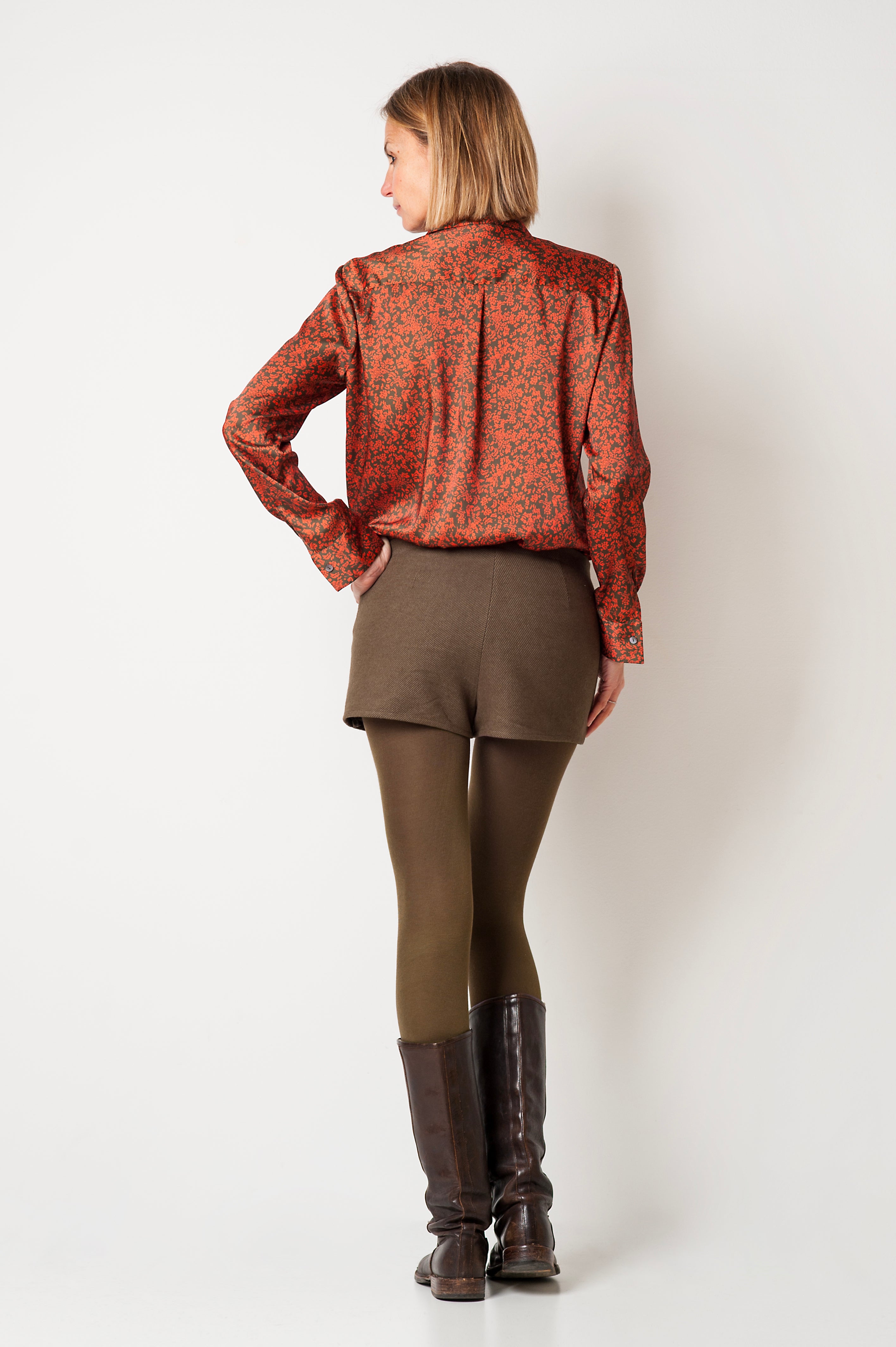 CAMICIA BASIC SETA STAMPA FIORI