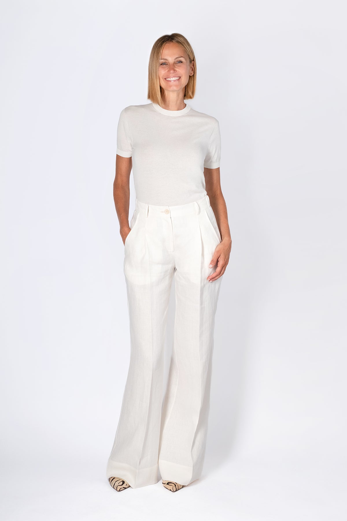 T-SHIRT GIROCOLLO COTONE BIANCA