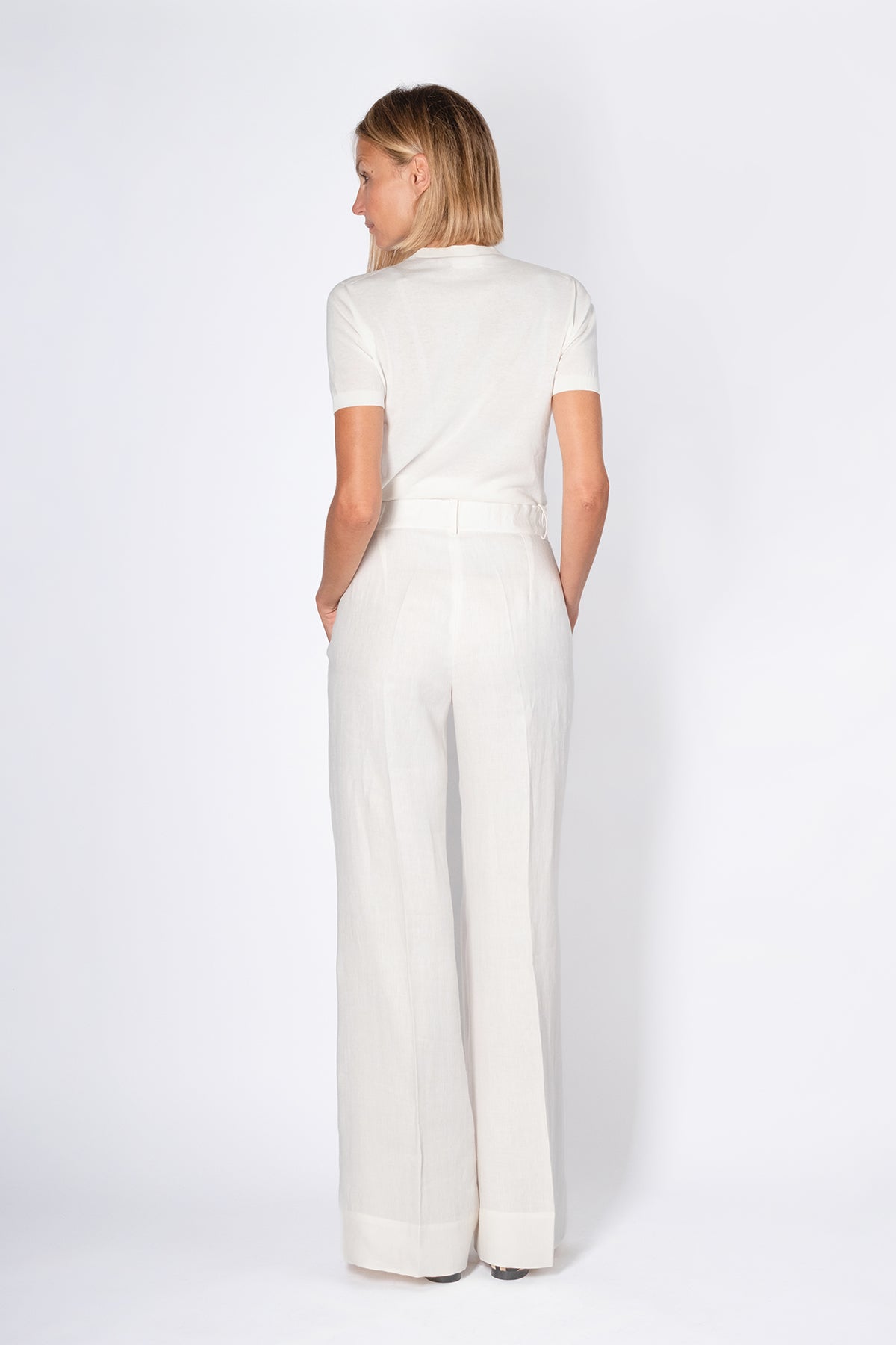 PANTALONE LINO BIANCO