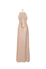 LAMINATED LINEN DRESS