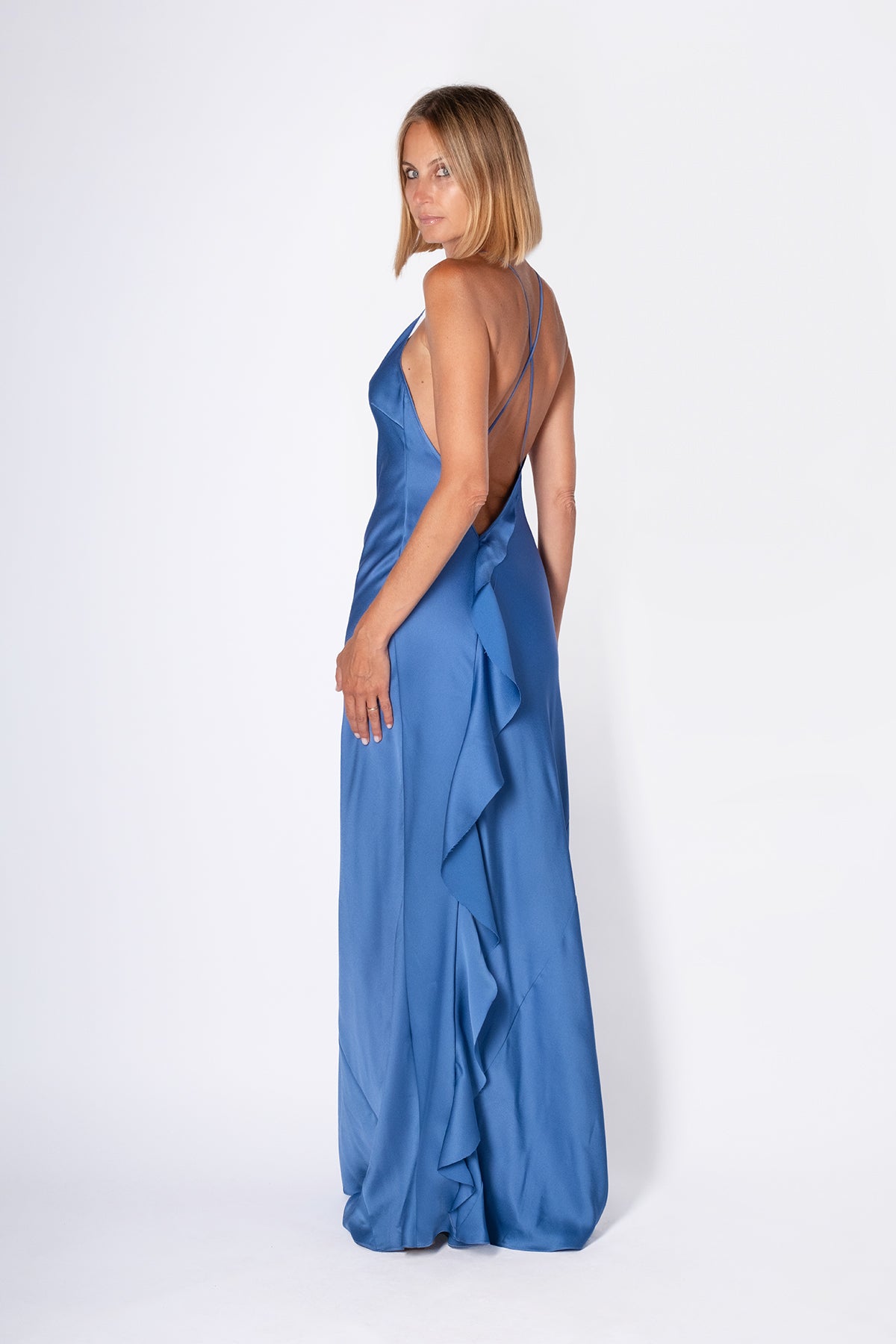 ABITO SOTTOVESTE JABOT AZZURRO