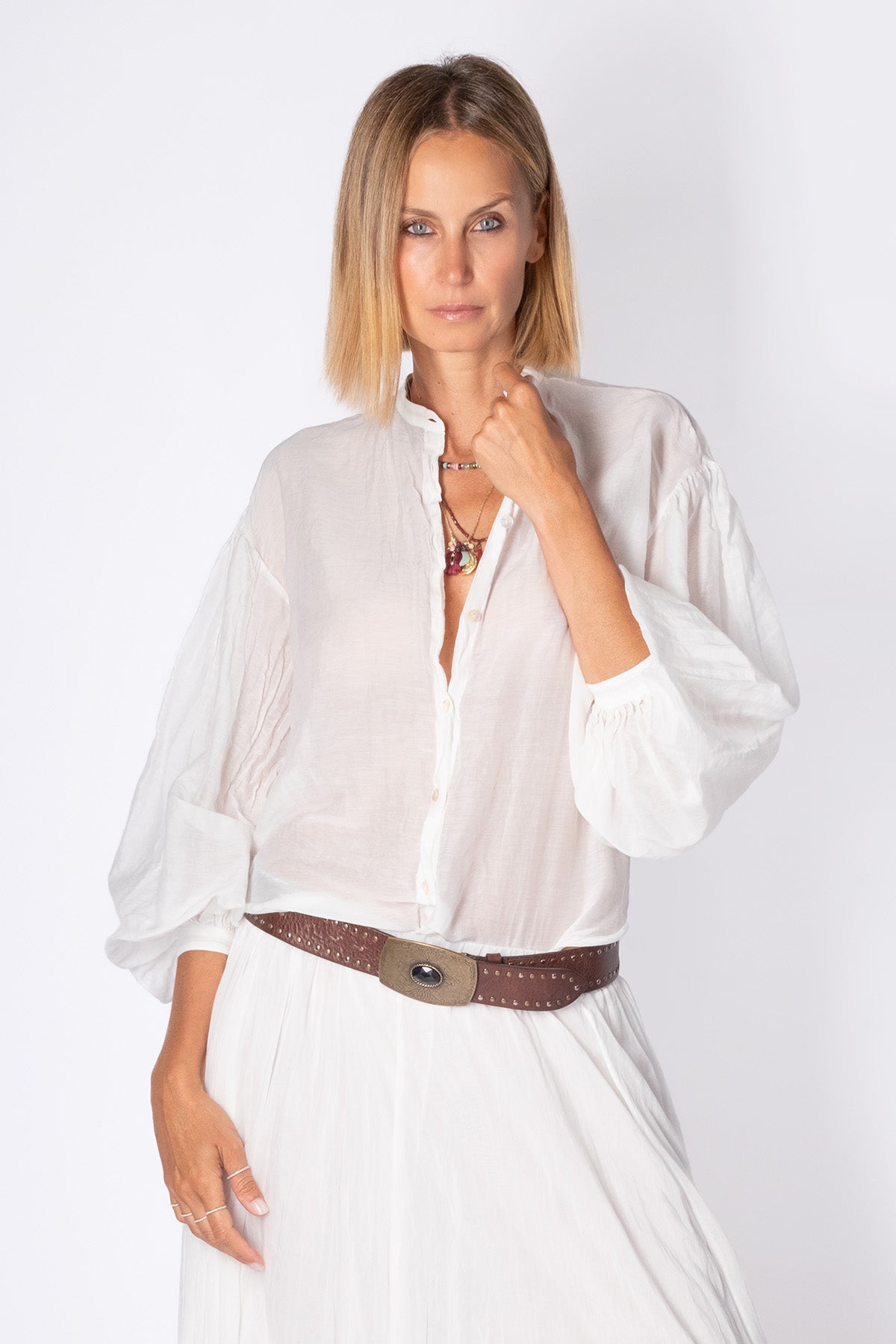 CAMICIA MANICA A SBUFFO BIANCA