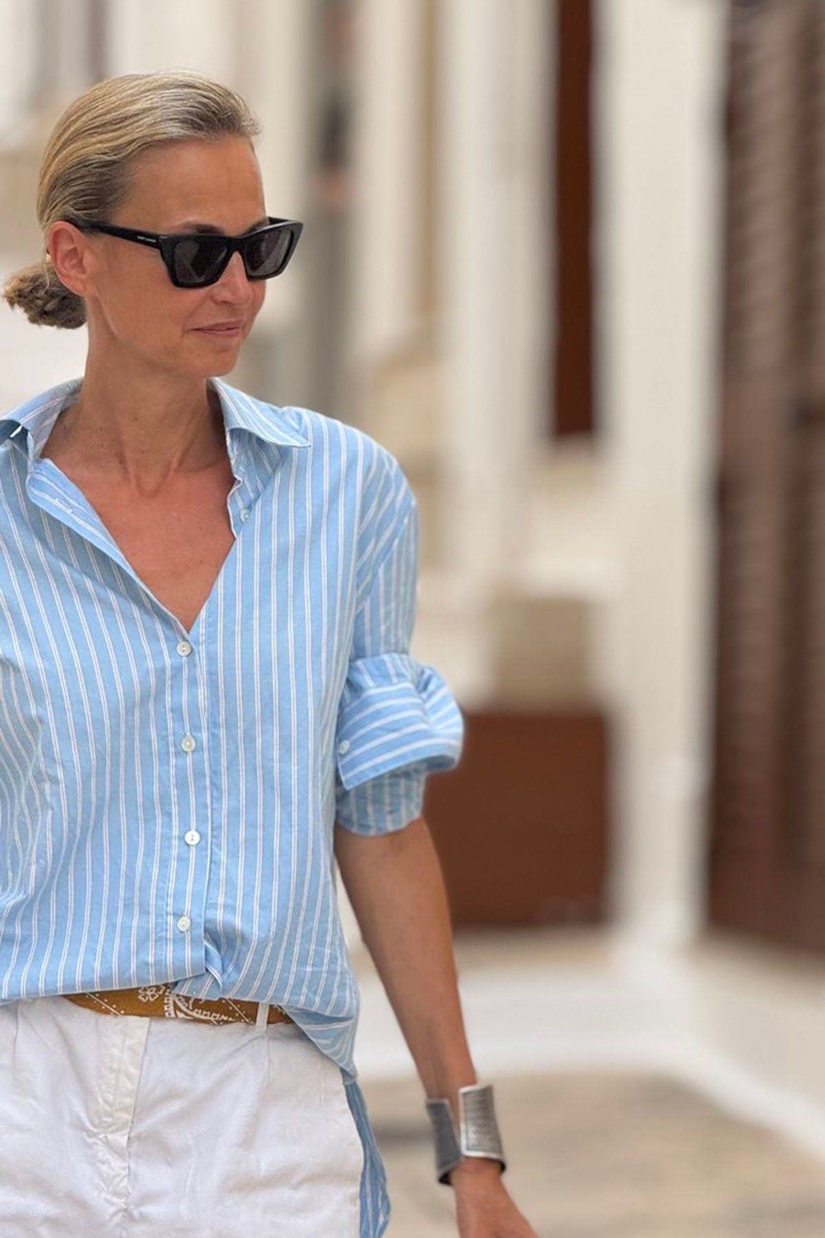 CAMICIA OVER RIGATA