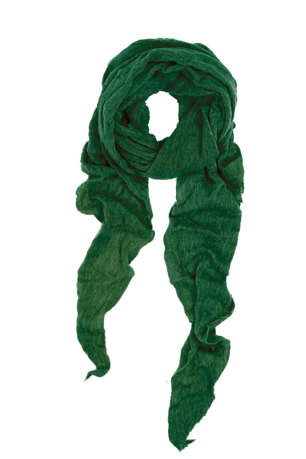 CLOUD DOUBLE-POINTED GARMENT-DYED SCARF GREEN THYME