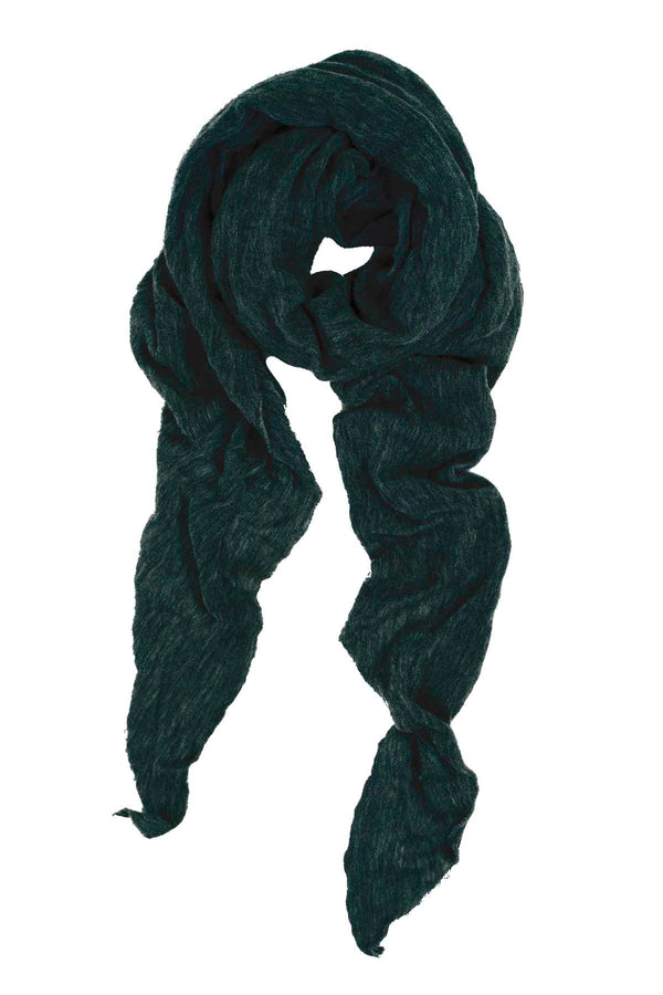 CLOUD DOUBLE-POINTED GARMENT-DYED SCARF DARK GREEN