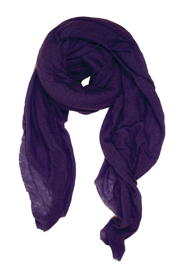 CLOUD DOUBLE-POINTED GARMENT-DYED SCARF VIOLET