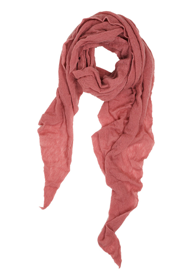 CLOUD DOUBLE-POINTED GARMENT-DYED SCARF ANTIQUE PINK
